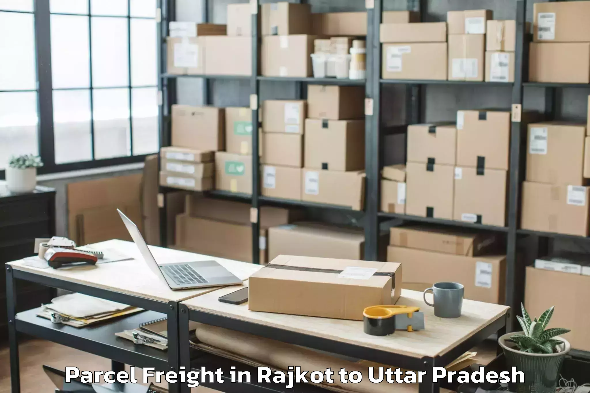 Leading Rajkot to Hasanpur Parcel Freight Provider